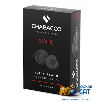 Бестабачная смесь для кальяна Chabacco Juicy Peach (Чайная смесь Чабако Сочный Персик) Strong 50г